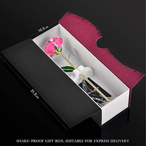 24K Gold Dipped Pink Eternal Rose